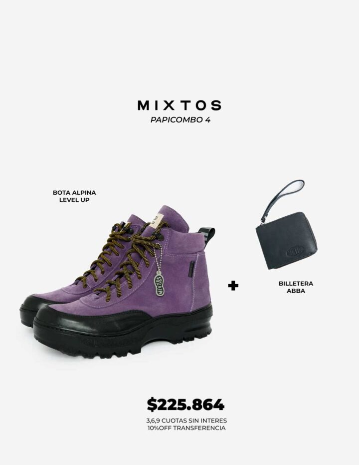 PAPICOMBO:Bota Alpina Level Up + Billetera Abba